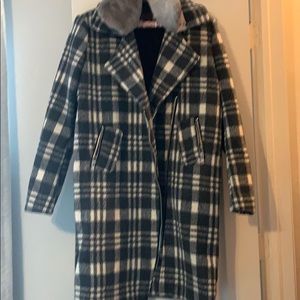 White Buffalo Plaid Pea Coat
